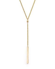 Bloomingdale's 14K Yellow Gold Rope Chain Bar Drop Necklace, 18 - 100% Exclusive Gold Rope Chains, Exclusive Jewelry, Drop Necklace, Rope Chain, Gold Necklace, Yellow Gold, Bar, Chain, Yellow