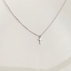 14k White Gold Necklace / Dainty Cross Necklace / Sterling Silver Necklace / Dainty necklace / Necklaces for Women, Religious Jewelry ➤ PRODUCT FEATURES; ✔ Made to Order ✔ Gold Kt: 925k Sterling Silver, 14k White Gold, 14K Yellow Gold, 14k Rose Gold ✔ Ready to Ship in 3-5 Business Days ➤PERSONALIZATION ✔Please select your desired material and length from the menu.. ➤SHIPPING ✔SHIPPING TIME to US is 2-6 days; 5-12 days to worldwide ➤PACKAGING ✔All our jewelry comes with a high quality jewelry box Sterling Silver Necklace Dainty, Gold Necklace Dainty, Dainty Cross Necklace, Sterling Silver Cross Necklace, White Gold Necklace, White Gold Necklaces, Necklace Dainty, Religious Jewelry, Necklaces For Women