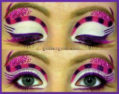 Mad Hatter Makeup, Cheshire Cat Makeup, Cat Makeup Tutorial, Alice In Wonderland Series, Alice In Wonderland Makeup, Cheshire Cat Costume, Wonderland Makeup, Fantasy Make-up, Alice In Wonderland Costume