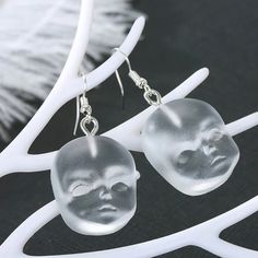 Hand Earrings, Handmade Angels, Metal Drop, Baby Earrings, Face Earrings, Ghost Faces, Game Dresses, Angel Face, Baby Head