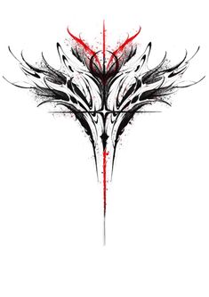 a black and red tattoo design on a white background