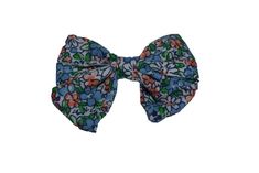 Blue Green White Flowers Cotton Baby Hair Bow Gifts For Girls, Alligator, Fashion Boutique