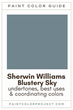 the paint color guide for sheryln williams's bluester sky, undertones best uses and coordinating colors