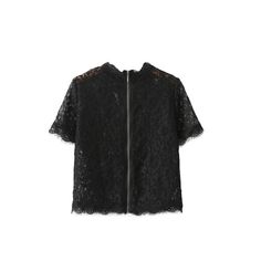 Pattern Type: FloralNeckline: O-NeckDecoration: LaceLength: ShortMaterial: Cotton, PolyesterFabric Type: LaceSleeve Length: Short Zara Lace Top, Black Plain, Lace Bands, Coachella Outfit, Lace Material, Collar Pattern, Lace Crop Tops, Band Collar, Crop Top Blouse