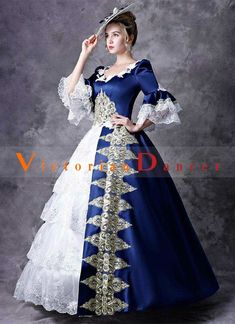 Blue Medieval Rococo Belle Princess Marie Antoinette Dress Renaissance Reenactment Theater Costume     Condition: Brand New   Color: amp;nbsp; As Picture   Material: Satins And Lace   Silhouette: Ball Gown   Sleeve Length: Full Sleeve   Dresses Length:Floor-Length   Neckline: Square-Collar   Decoration: Lace   Style: Vintage     Includes: Dress      amp;nbsp; Victorian Dress Costume, Marie Antoinette Dress, Masquerade Party Dresses, Rococo Baroque, Victorian Era Dresses, Era Victoria, Costume Masquerade, Belle Princess, Dress Outfits Party