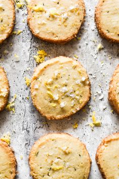 freshly baked cookies with lemon zest on a baking sheet ready to be eaten for breakfast