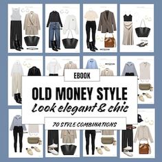 Old Money Classic Style Capsule Wardrobe Oufits Combinations, Digital Ebook Women Outfit French Style Fashion Ebook Download - Etsy Cider Outfits Ideas, Petite Styling, Capsule Wardrobe Planner, Outfits Wardrobe, Fold Towels, Wardrobe Planner, 70 Outfits, Style Capsule, Styled Outfits