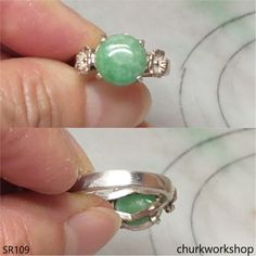 Green half round jade ring ***Size can be adjusted to your size before ship.*** Message me the size before you order, so I can provide the shipping date more accurate. •Color: Green •Translucency: Opaque •Shape: Half round 10.5 mm •Size: 7 •Setting: Sterling silver •Code: SR109 Symbolizes: Good luck, protection, longevity This hand crafted jade ring is guaranteed to be 100% natural, non-enhanced, and untreated. We do our best to keep the photos the same as the item; these photos are not enhanced Adjustable Jade Ring, Adjustable Silver Emerald Ring, Silver Jade Rings For Promise, Silver Jade Promise Ring, Vintage Round Jade Rings, Round Cabochon Emerald Promise Ring, Luxury Silver Jade Round Ring, Silver Jade Rings For Anniversary, Luxury Silver Jade Ring