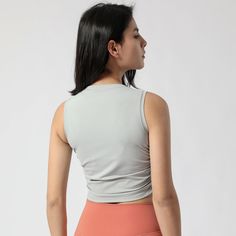 Style: Sporty Fit: Slim Fabric: Nylon Pattern: Solid Element: Rucked Top Length: Short Sleeve Length: Sleeveless Product Type: Tanks & Camis Main Composition: Nylon Season: Seasonless Fitness Top, One Piece & Sets, Yoga Exercise, Tank Top Bras, Sports Skirts, Short Leggings, Waist Trainer, Cute Shorts, Beach Wears