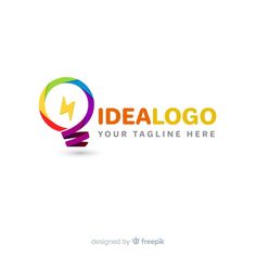 the idea logo is colorful and has an arrow inside it