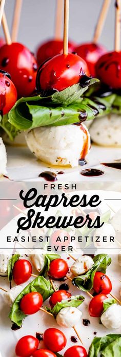 fresh caprese skewers are an easy appetizer