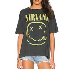 Brand New With Tags Daydreamer "Nirvana Flower Sniffin - Kitty Pettin - Baby Kissin - Corporate Rock Whores" 100% Cotton Made In Usa Machine Wash Front And Back Faded Screen Print Graphics Jersey Fabric With Relaxed Fit Size: 2x Color: Vintage Black Black Relaxed Fit Top For Music Festival, Relaxed Fit Black Top For Music Festival, Alternative Style Relaxed Fit Spring Tops, Oversized Alternative Spring Tops, Yellow Short Sleeve Grunge Tops, Alternative Style Oversized Spring Tops, Spring Alternative Style Oversized Tops, Yellow Grunge Tops For Streetwear, Summer Punk Style Top With Relaxed Fit