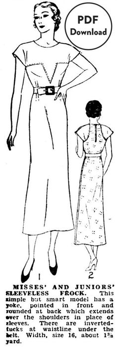 an old fashion pattern for a woman's dress