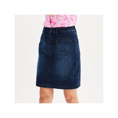 Step into a gorgeous new look with this versatile and cute Women's Croft & Barrow Polished Denim Skirt.Click on this WOMEN'S GUIDE to find the perfect fit and more! Step into a gorgeous new look with this versatile and cute Women's Croft & Barrow Polished Denim Skirt.Click on this WOMEN'S GUIDE to find the perfect fit and more! FEATURES Elastic waistband Button & zipper closure 2 front & 2 back patch pockets Unlined Straight hemFIT & SIZING Relaxed fit through the hip and thighFABRIC & CARE Cott Casual Non-stretch Short Denim Skirt, Casual Dark Wash Relaxed Fit Skirt, Short Dark Wash Cotton Denim Skirt, Casual Non-stretch Dark Wash Skirt, Relaxed Fit Blue Denim Skirt With Pockets, Blue Denim Skirt With Pockets Relaxed Fit, Casual Dark Wash Denim Skirt, Casual Short Skirt In Dark Wash, Casual Short Denim Skirt