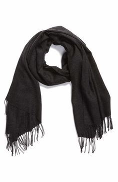 Nordstrom Tissue Weight Wool & Cashmere Scarf Solid Color Fringe Scarf For Fall, Elegant Fringed Scarves For Fall, Classic Solid Color Pashmina Scarves, Classic Solid Color Pashmina Scarf, Classic Formal Shawl For Fall, Classic Cashmere Scarves For Fall, Classic Solid Pashmina Shawl, Classic Pashmina Scarf For Fall, Classic Cashmere Scarves