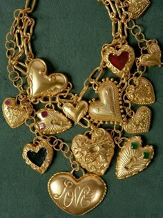 Heart of Gold Necklace – The Silk Road Luxury Metal Jewelry With Heart Charm, Elegant Enamel Necklace With Heart Charm, Luxury Heart-shaped Enamel Jewelry, Elegant Enamel Heart Pendant Jewelry, Elegant Enamel Necklace For Valentine's Day, Valentine's Day Heart Pendant Jewelry, Heirloom Heart Shaped Charm Necklace, Diy Fabric Flowers, Hearts Entwined