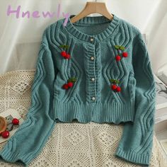 Chic Fashion Cherry Knitted Cardigan Women Autumn Cute Button Up O-neck Long Sleeve Coat Streatwear Lady Y2K Sweaters [20231204] window.adminAccountId=2672136110; Cute Winter Button-up Cardigan, Cute Buttoned Cardigan For Fall, Cute Cardigan With Buttons For Fall, Cute Button-up Cardigan For Fall, Cute Button-up Cardigan With Buttons, Cute Button-up Fall Cardigan, Cute Fall Cardigan With Button Closure, Cute Winter Sweater With Button Closure, Cute Button-up Winter Sweater