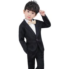 Boys Formal Birthday Suits Weddings Blazer Pants 2Pcs Gentleman Set – Atom Oracle Solid Long Sleeve Sets For Party, Groom's Long Sleeve Tuxedo Set, Solid Color Long Sleeve Wedding Set, Solid Long Sleeve Wedding Set, Long Sleeve Tuxedo Suit For Groom, Solid Color Party Sets With Suit Collar, Blazer Pants Set, Wedding Blazer, School Uniform Dress