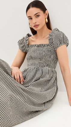 POSSE Mira Dress | Shopbop Seersucker Dress, Linen Midi Dress, Strapless Maxi Dress, Cotton Maxi, Maxi Dress Cotton, Gingham Dress, Gingham Check, Pullover Designs, India Fashion