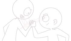 a drawing of an alien holding the hand of a person in front of him with his eyes closed