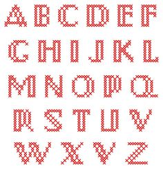 the alphabet is made up of small red dots