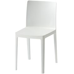 a white plastic chair on a white background