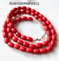 Thank you for coming in! Absolutely beautiful Stone Name:-> Coral Gemstone Colour:-> Red  Product Type:-> Smooth Beads. Shape:->Barrel shape. Size(Dimension-> 9x7 MM Approx. oººooººooººooººooººooººo Loved the collection !! Here is the link to some similar products we have ;) https://rubygemnjewels.etsy.com Shipping Policy FREE STANDARD SHIPPING on all orders above $ 35 and FREE EXPRESS SHIPPING on orders above $ 250. If you want Express Shipping for orders below $ 250, **Estimated Delivery Time** Standard Shipping: 10-15 Days Express Shipping: 3-9 Days <> Returns & exchanges We gladly accept returns and exchanges Contact us within: 14 days after delivery Send back the items within: 30 days of delivery We don't accept cancellations But please contact us if you have any issues with your orde Red Beads For Festivals Gift, Red Beads For Festivals And Gifts, Red Beads For Festival Gifts, Oval Beaded Necklace With Large Beads For Gifts, Oval Beaded Necklace With Large Beads As Gift, Handmade Oval Beads For Gifts, Red Oval Beads Jewelry For Gift, Oval Beads As Festival Gifts, Oval Beads For Festivals Gift