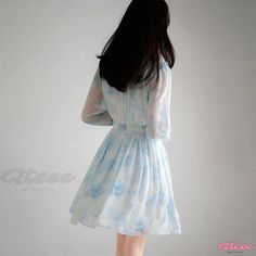 Qteee - Exquisite Chiffon Dress with Fashionable Floral Print and Lace-Up Detailing Sheer Long Sleeve Chiffon Dress For Summer, Spring Long Sleeve Chiffon Dress For Daywear, Long Sleeve Chiffon Dress For Spring Daywear, Casual Sheer Dress For Spring, Sheer Long Sleeve Chiffon Summer Dress, Flowy Long Sleeve Chiffon Dress For Daywear, Flowy Long Sleeve Chiffon Dress Casual, Casual Flowy Chiffon Long Sleeve Dress, Casual Flowy Chiffon Dress With Long Sleeves