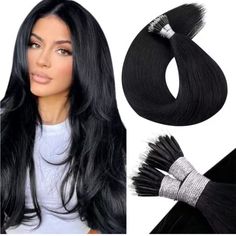 Nano Tips Black Hair Extensions Real Human Hair 22 In 50g/50s Natural Black Nano Hair Extensions Human Hair Nano Hair Extensions, Pink Short Hair, Wavy Hair Extensions, Bun Hair Piece, Black Hair Extensions, Real Human Hair Extensions, Curly Bob Wigs, Short Hair Wigs, Beautiful Wigs