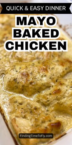 Tender, delicious chicken baked to perfection with only 4 ingredients. Garlic, mayonnaise, ranch seasoning, and chicken are all you need to make this delicious baked chicken. So easy to make! Baked Chicken With Mayonnaise Dinner Husband Will Love Easy Saucy Chicken Recipes Best Easy Recipes Dinner Easy Meals For The Family Chicken Mayonnaise Mayonnaise Chicken Foods Chicken Easy Baked Chicken Breast Mayo Baked Chicken Mayo Chicken Baked Chicken Recipe Baked Chicken Recipes Easy