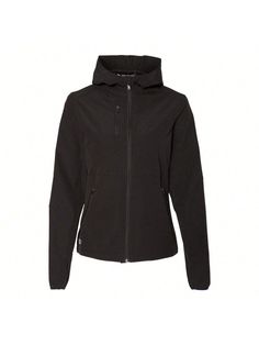 100% polyester all season soft shell. Wind-and-water-resistant, DWR finish. Breathable. Four-way stretch. Adjustable three-piece hood designed to contour for a comfortable fit. Zippered chest and hand pockets. Auto-lock zipper with easy grab pull. Thumbhole cuff feature for secure fit. Media port.Women's Ascent Soft Shell Hooded Jacket (Black) Black         Women Clothing, size features are:Bust: ,Length: ,Sleeve Length: Functional Stretch Hooded Jacket For Outdoor, Black Stretch Fleece Outerwear, Fitted Hooded Windbreaker, Functional Fitted Hooded Windbreaker, Soft Shell, Three Piece, Outerwear Women, Hooded Jacket, All Fashion