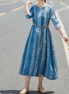 Blue linen dress linen dress maxi dress casual dress Long | Etsy Winter Dress Women, Wool Dresses, Casual Dress Long, Blue Linen Dress, Dresses Winter, Long Sleeves Dress, Long Linen Dress, Dress Long Sleeves, Dress Retro