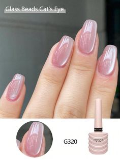 Free Returns ✓ Free Shipping✓. 1 Set 10ml Glass Beads Nail Gel Polish With Shiny Cat Eye Effect, Fall/Winter New Arrival, Full Set Designed For Nail Salon Use- Gel Nail Polish at SHEIN. Clear Polish Nails, Clear Glass Nail Designs, Gel Polish Ombre, Toe Manicure, Wedding Toe Nails, Clear Gel Nails, Ombre Gel Nails, Trendy Nail Polish, Short Nail Manicure