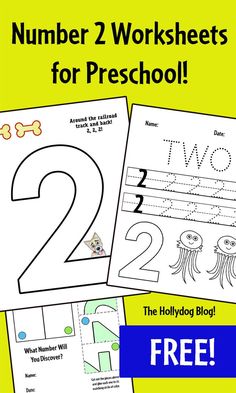 two worksheets for preschool with the numbers 2 and 3