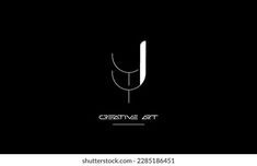 the logo for creative art, which is designed in black and white with an abstract shape