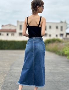 Premium denim + flattering cut + super-cute patch-pockets + frayed hem detail all add up to the feels-like-it-was-made-for-you Patch Pocket Denim Midi Skirt, only from Wash Lab Denim. The cover model is 5'9" wearing size 26 Fabric: 95% Cotton 4% Polyester 1% Spandex Length: 28" from the waist Denim Blue Recycled Denim Skirt With Pockets, Dark Wash Denim Skirt With Pockets In Recycled Denim, Dark Wash Denim Skirt With Pockets From Recycled Material, Dark Wash Recycled Denim Skirt With Pockets, Casual Dark Wash Recycled Denim Skirt, Casual Blue Recycled Denim Skirt, Summer Recycled Denim Skirt In Denim Blue, Chic Medium Wash Denim Skirt With Frayed Hem, Spring Medium Wash Recycled Denim Skirt