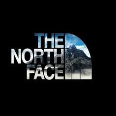 the north face logo with mountains in the background