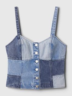 Patchwork Denim Corset Top Denim Corset Top, Denim Corset, Patchwork Denim, Denim Patchwork, Corset Top, Denim Top, Summer 2024, Recycled Cotton, Denim Fashion