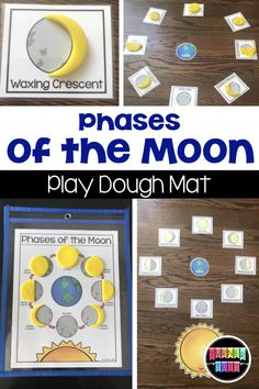 phases of the moon play dough mat for kids to practice counting and matching with other activities