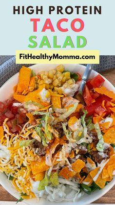 taco salad high protein Low In Carbs High In Protein, Protein Bowls Lunch Low Carb, Healthy Protein Bowls Lunch, Meals For Protein, Macro Taco Salad, Taco Salad High Protein, Taco Salad Bowls Meal Prep, High Protein Dinner Bowls, High Protein Lunch Salads