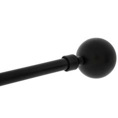 a black curtain rod on a white background