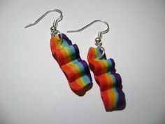 Rainbow Bacon Earrings Bacon measures approximately between 1.5cm to 2.25cm Materials: ▫ Polymer Clay ▫ Hypoallergenic Hanging Earring Hook Each bacon is handmade by me, so you may receive a pair of earrings that are slightly different from the ones pictured in the listing. As they are all made by hand all are similar but no two pairs will ever be the same! I can also do custom orders. Please feel free to send me a message with any questions or ideas! Thanks for checking out my shop! Rainbow Hypoallergenic Earrings As Gift, Rainbow Nickel-free Earrings For Gifts, Nickel-free Rainbow Earrings Gift, Nickel-free Rainbow Earrings For Gift, Adjustable Rainbow Earrings As Gift, Rainbow Hoop Earrings With Ear Wire As Gift, Rainbow Single Earring As Gift, Single Rainbow Earring For Gift, Rainbow Hoop Earrings With Ear Wire For Gift