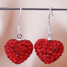 Hook Style Back Casual Jewelry For Valentine's Day Party, Casual Valentine's Day Party Jewelry, Casual Red Earrings For Party, Casual Red Party Earrings, Earrings Color, Heart Earrings, Lady In Red, Crochet Earrings, Jewelry Earrings