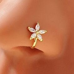 Nose Clip Ring- Cooper Larger Flower Shaped Gold Tone Nose Ring With Cubic Zirconia Nwt Tray 56 Flower Nose Ring, Gold Nose Hoop, Nose Clip, Nose Hoop, Nose Rings, Large Flowers, Flower Shape, Womens Jewelry Rings, Cubic Zirconia