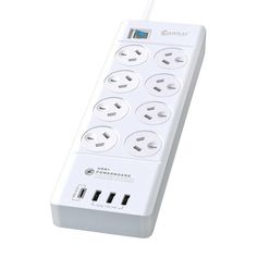 Sansai 8 Socket Power Board with USB-A & USB-C Outlets Power Board, Lighting Accessories, Power Plug, Right Angle, Power Outlet, Power Strip, Light Accessories, Temple, Thing 1