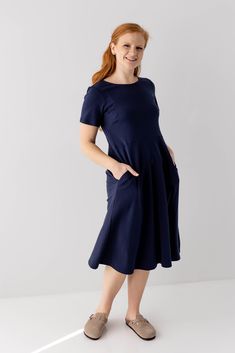 Meet the 'Marianne', a simple and chic cotton blend dress that should have a spot in any closet. Featuring a flattering fit & flare silhouette and comfortable cotton blend material, this dress is perfect for everyday wear or an elevated evening look! Pair with your favorite pair of white sneakers for a casual brunch look, or pair with low heels and a clutch for a date night ensemble. Exclusively designed by us with you in mind! 95% Cotton 5% Spandex Hand Wash in Cold Water Do Not Bleach Hang or Lay Flat to Dry Iron on Low Heat Do Not Dry Clean Unlined, quality cotton fabric. No need to layer! Model Height 5'6" | Wearing Size Small Model Height 5'8" | Wearing Size 1X Please carefully measure a similar item before placing your order to allow for the best fit and also to reduce the risk of re Cotton Blends Dress, Layered Tops, Blouse Dress, Tops For Leggings, White Sneakers, Model Height, Dresses Xs, Fit & Flare, Low Heels