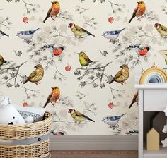 birds are sitting on the branch of a tree wallpaper