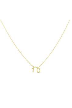 Flaunt your lucky number with the Alex Mika Personalized Number Necklace, featuring simplistic number pendants set on a gold-plated chain. Keep your stack simple with this AMJ favorite. Style #pnntuks sterling silver 14k gold plated Please note numbers in note section at checkout made to order. final sale. Beaded Number Necklace, Number Necklace Gold, 7 Necklace Number, Number 4 Necklace, Number Jewelry, Number Necklace, Gold Name Necklace, Initial Ring, Initial Bracelet