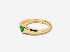 Little Sky Stone Jewelry Box Gold Dome Ring, Emerald Set, Dome Ring, Domed Ring, Emerald Stone, Gold Filled Jewelry, Emerald Ring, Gold Plated Sterling Silver, Jewelry Plate