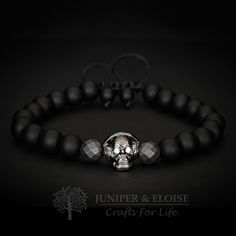 "top jewelry gifts for men and women, gifts for boyfriend, unique gifts ideasThis handmade bracelet features 8 mm Matte Onyx , Gray Matte Faceted Hematite beads and Gunmetal DJ Skull . It's adjustable, utilizing a sliding knot made with macrame cord and is easy to put on and take off by yourself. Please choose one of the 2 size options (For Men or Women) from drop down menu. Length: Men`s Size : 7\" - 8.5\" (18 cm -21 cm) Women`s Size: 6\" - 7.5\" (16 cm -19 cm) ★All of our jewelry comes in luxu Adjustable Gothic Wristband For Gift, Gothic Wristband Bracelet Gift, Adjustable Skull Bracelet As Gift, Adjustable Skull Bracelets As Gift, Adjustable Skull Wristband Gift, Adjustable Skull Jewelry In A Spiritual Style, Skull Shaped 8mm Bead Jewelry Gift, Silver Skull Beaded Bracelets As Gift, Boyfriend Unique Gifts